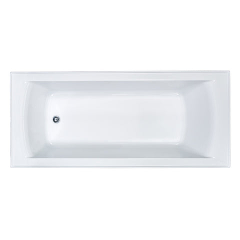 Seima Syros 103 Inset Bath 1525mm Gloss White + Flexiwaste Overflow Kit & Pop-Out Waste Brushed Gold 192894