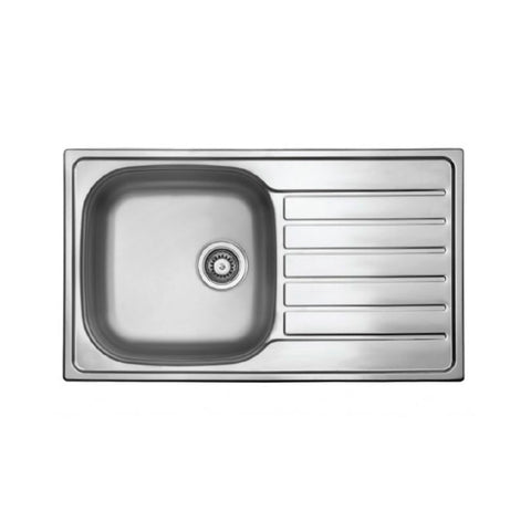Seima Acero 860 Topmount Sink 1 Bowl w/ Right Hand Drainer (No Taphole) 860x500mm Stainless Steel 192379