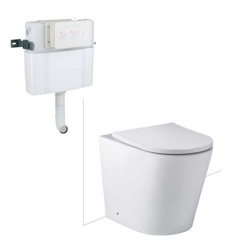 Seima Modia Floor Mount Toilet Suite Clean Flush (C101 Cistern) Slim Seat Gloss White 191907