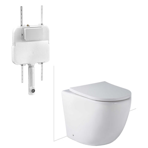 Seima Arko Floor Mount Toilet Suite Clean Flush (C100 Cistern) Slim Seat Gloss White 191765