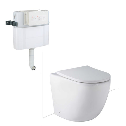 Seima Arko Floor Mount Toilet Suite Clean Flush (C101 Cistern) Slim Seat Gloss White 191903