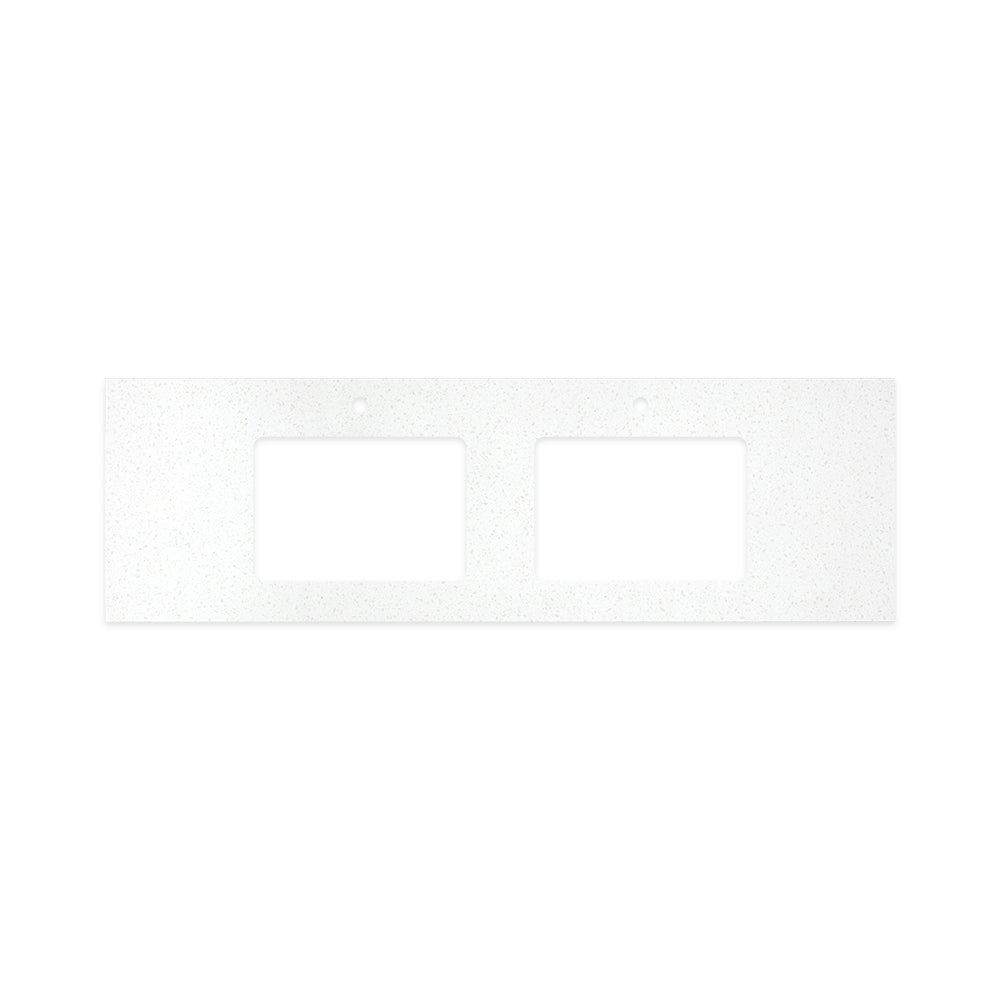 Fienza Solid Surface Benchtop 1500mm w/ Double Undermount Basin Holes (1 Taphole) Snowflake 531-118