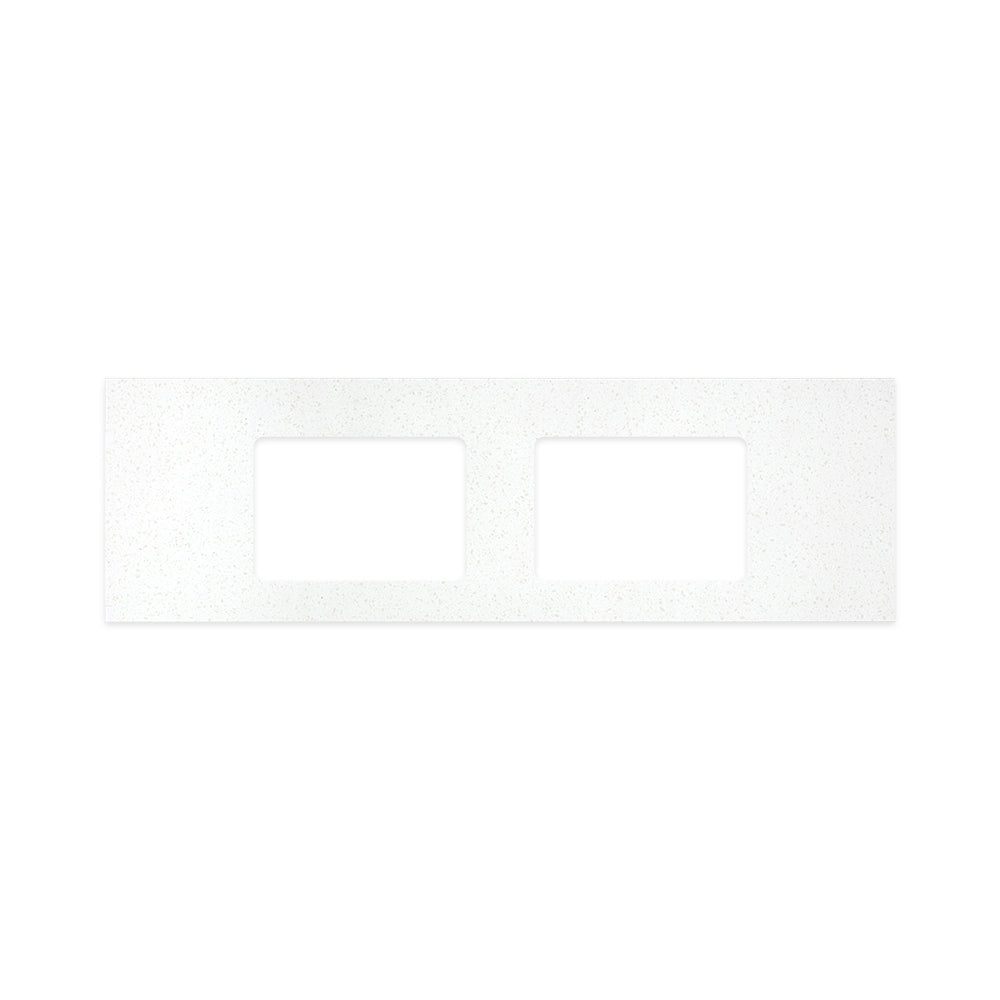 Fienza Solid Surface Benchtop 1500mm w/ Double Undermount Basin Holes (No Taphole) Snowflake 531-146