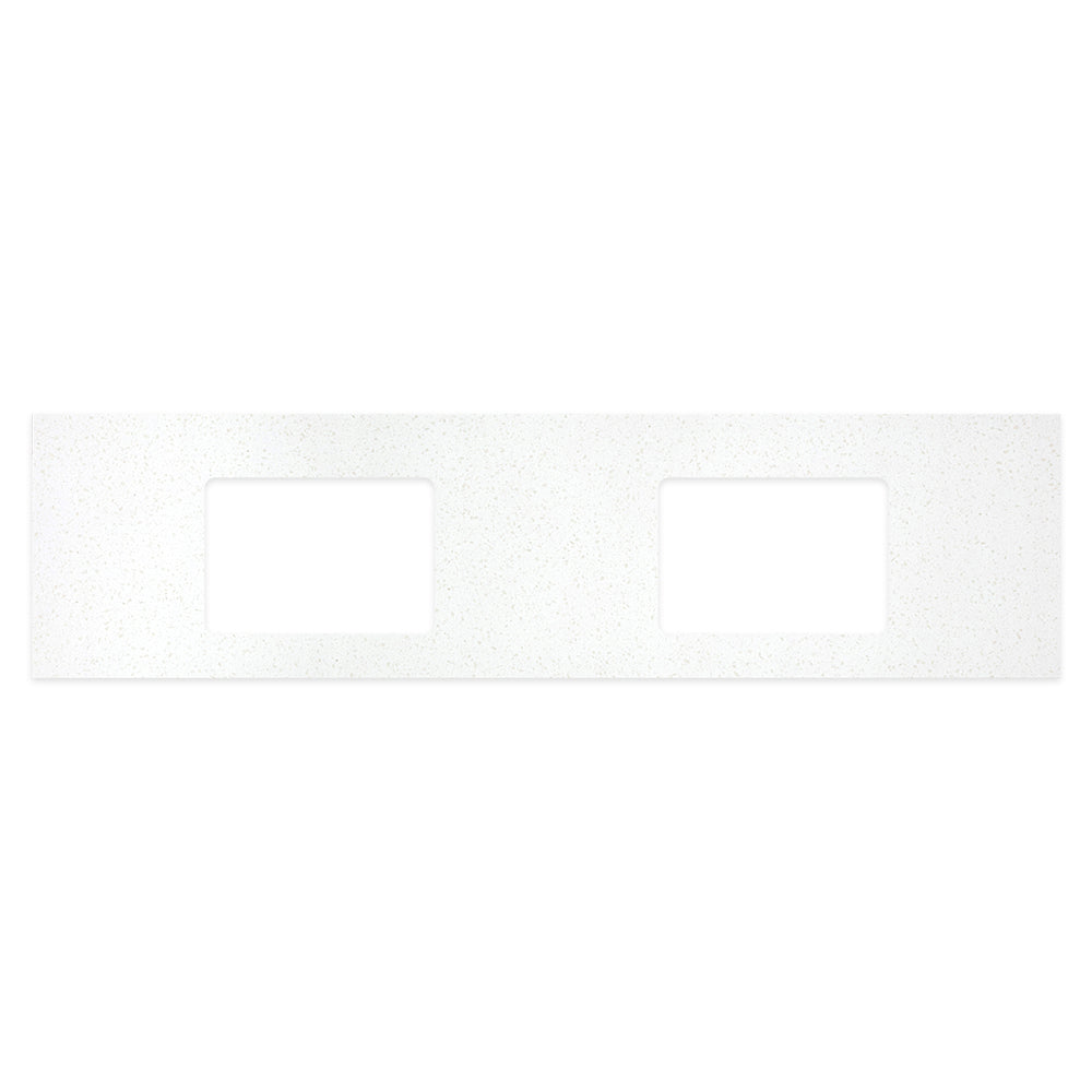 Fienza Solid Surface Benchtop 1800mm w/ Double Undermount Basin Holes (No Taphole) Snowflake 531-147