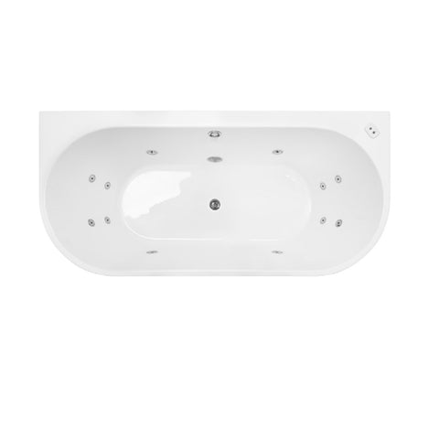 Decina Alegra Freestanding Spa Bath (12 Jets) 1700mm Chrome Jets AG1700BTWCNW