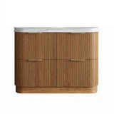 Otti Havana Fluted Freestanding Curve Vanity 1200mm Woodland Oak / Square Basin Moulded Top HAFW1200LMT-SB