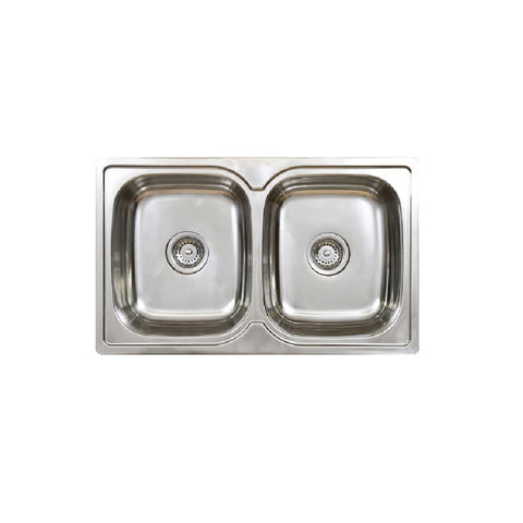 Seima Sink Acero 005 Double Bowl 820x500mm Abovemount (No taphole) Stainless Steel 191582