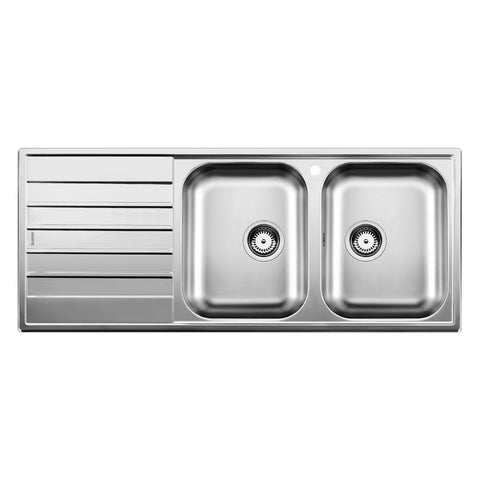 BLANCO LIVI 8S Salto Single Bowl Inset Sink with Left Hand Drainer (1 Taphole) Stainless Steel 527014