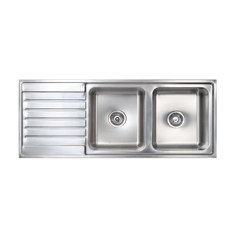 Seima Sink Kubic Double Bowl 1200x500mm Abovemount (No taphole) Stainless Steel 191650