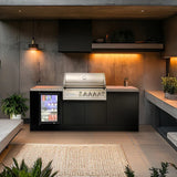 Crossray Compact 4 Burner Gas Outdoor Kitchen w/ Fridge Black TC4K-MINI-1