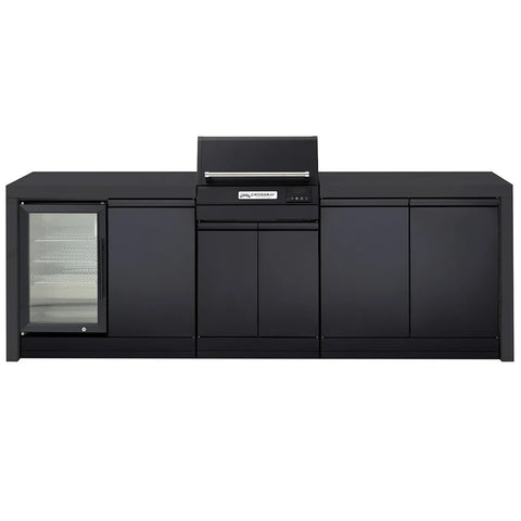 Crossray Extreme Electric BBQ Outdoor Kitchen w/ Single Fridge Black TCEK-09