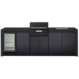 Crossray Extreme Electric BBQ Outdoor Kitchen w/ Sink & Single Fridge Black TCEK-10