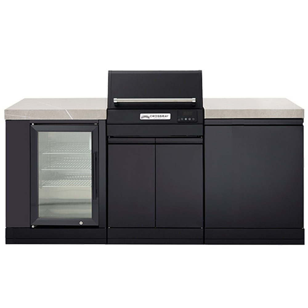 Crossray Compact Extreme Electric BBQ Outdoor Kitchen w/ Fridge Black TCEK-MINI-1