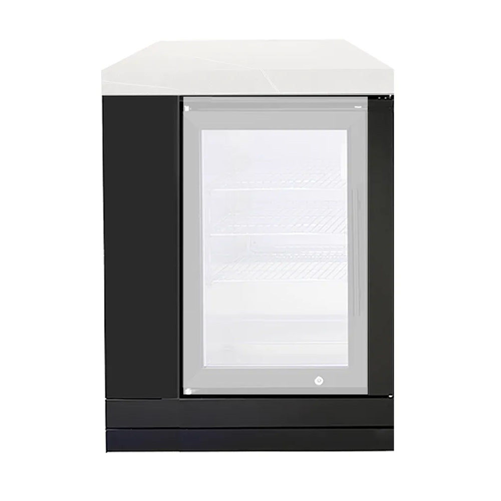 Crossray Double Side Fridge Cabinet Only (C/W Magnetic Front Side & Top Trim) Black TCK-FRIDGECAB60