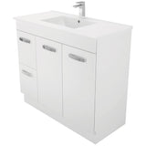 Fienza Unicab On Kickboard Vanity 1000mm Left Hand Drawers (Cabinet Only) Gloss White 100NKWL