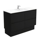 Fienza Dolce Amato On Kickboard Vanity (1 Taphole) 1200mm Satin Black TCL120BBK