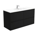 Fienza Dolce Amato Wall Hung Vanity (1 Taphole) 1200mm Satin Black TCL120BB