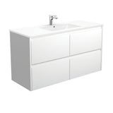 Fienza Dolce Amato Wall Hung Vanity (1 Taphole) 1200mm Satin White TCL120BW