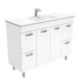 Fienza Dolce Unicab Vanity On Legs w/ Solid Doors (1 Taphole) 1200mm Gloss White TCL120NLW