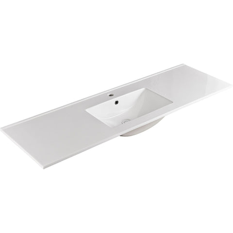 Fienza Dolce Ceramic Top 1500x460mm Single Bowl (1 Taphole) Gloss White TCL150S