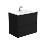 Fienza Dolce Amato Wall Hung Vanity (1 Taphole) 750mm Satin Black TCL75BB