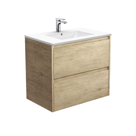 Fienza Dolce Amato Wall Hung Vanity (1 Taphole) 750mm Scandi Oak TCL75BS