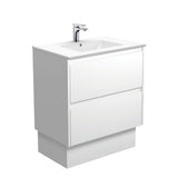 Fienza Dolce Amato On Kickboard Vanity (1 Taphole) 750mm Satin White TCL75BWK