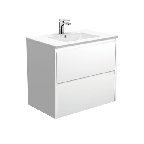 Fienza Dolce Amato Wall Hung Vanity (1 Taphole) 750mm Satin White TCL75BW