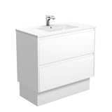 Fienza Dolce Amato On Kickboard Vanity (1 Taphole) 900mm Satin White TCL90BWK