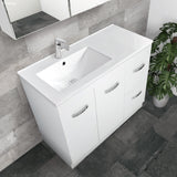 Fienza Dolce Fingerpull Offset Wall Hung Vanity Left Basin (1 Taphole) 900mm Gloss White TCL90LF