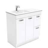 Fienza Dolce Unicab Offset On Kickboard Vanity Left Basin (1 Taphole) 900mm Gloss White TCL90LNKW