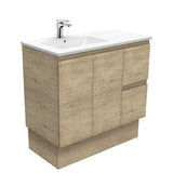 Fienza Dolce Edge Offset On Kickboard Vanity Left Basin (1 Taphole) 900mm Scandi Oak TCL90LSK