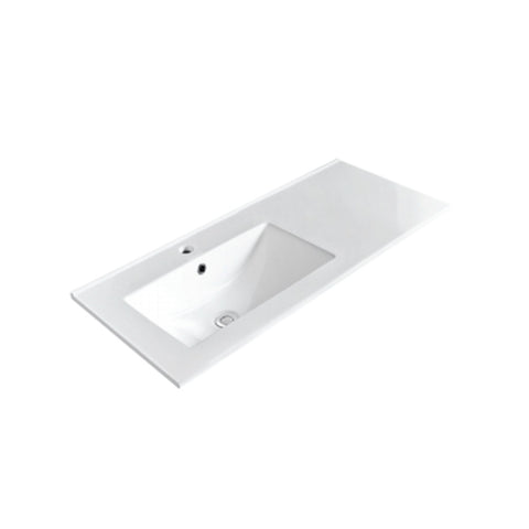 Fienza Dolce Dolce Full Depth Ceramic Basin Top 900x460mm (1 Taphole) Gloss White TCL90L