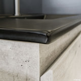 Fienza Bayview Wall Hung Vanity 1200mm 2 Doors Ultra White Matt / Dolce Matte Black Top B120W-DB