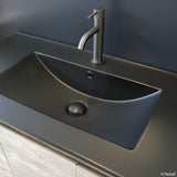 Fienza Bayview Wall Hung Vanity 1200mm 2 Doors Ultra White Matt / Dolce Matte Black Top B120W-DB