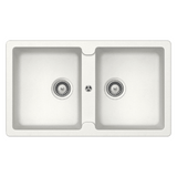 Abey Typos Sink Double Bowl 860x500mm Topmount/Undermount Alpina TN200W