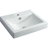 Fienza Low Profile Semi Inset Basin 500x445mm (3 Taphole) Gloss White TR4034A-3