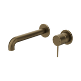 Nero Mecca Wall Basin/Bath Mixer Set 160mm Spout Trim Kit Only Separate Plates Tumbled Antique Brass NR221910C160TTA