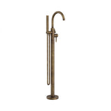Nero Mecca Round Freestanding Mixer w/ Hand Shower Tumbled Antique Brass NR210903ATA