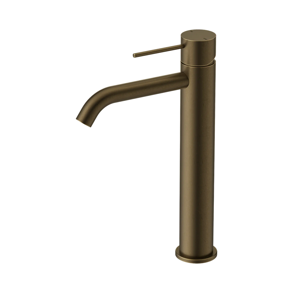 Nero Mecca Tall Basin Mixer Tumbled Antique Brass NR221901ATA