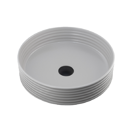 Oliveri Terzofoco Ribbed Circular Counter Top Basin 400mm Grey TZ0201GY