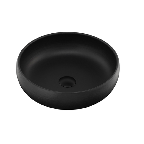 Oliveri Terzofoco Curved Counter Top Basin 400mm Matte Black TZ0301MB