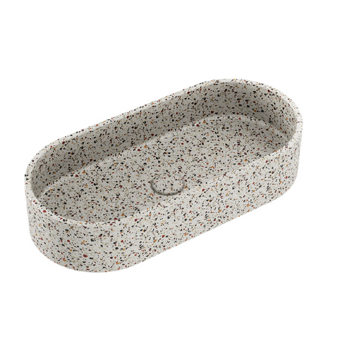Fienza Jada Pill Above Counter Concrete Basin 600x280mm Terrazzo RB013TZ