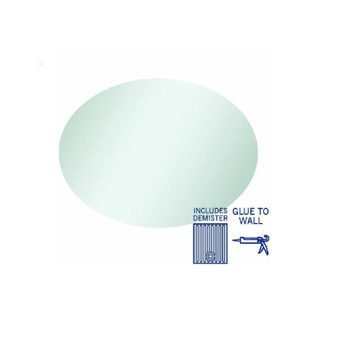 Thermogroup Cody Polished Edge Oval Mirror - 900x750mm Glue-to-Wall and Demister CO9075GTD