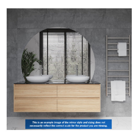 Thermogroup Hamilton D Shaped Polished Edge Mirror - 1500x1100mm Glue-to-Wall and Demister HD1511GTD