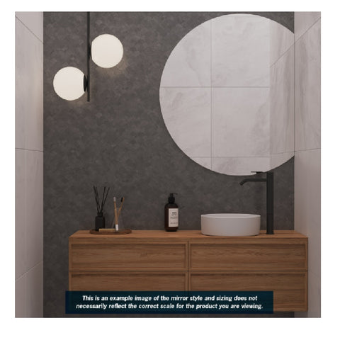 Thermogroup Hamilton D Shaped Polished Edge Mirror - 900x750mm with Hangers and Demister HD9075HND