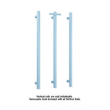 Thermogroup Straight Round Vertical Bar 900x142x100mm (Heated) Pastel Horizon Blue VS900HBL