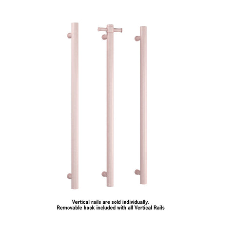 Thermogroup Straight Round Vertical Bar 900x142x100mm (Heated) Pastel Dusty Pink VS900HDP