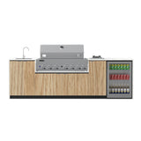 Euro Alfresco Outdoor Kitchen Thomas Pre-design range 2955mm long with Stainless Steel Appliances (Free Assembly, Check & Measure*)