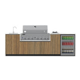 Euro Alfresco Outdoor Kitchen Thomas Pre-design range 2955mm long with Stainless Steel Appliances (Free Assembly, Check & Measure*)